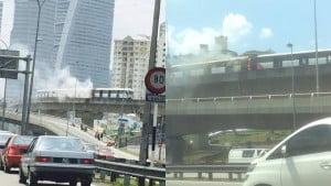 lrt terbakar stesen universiti