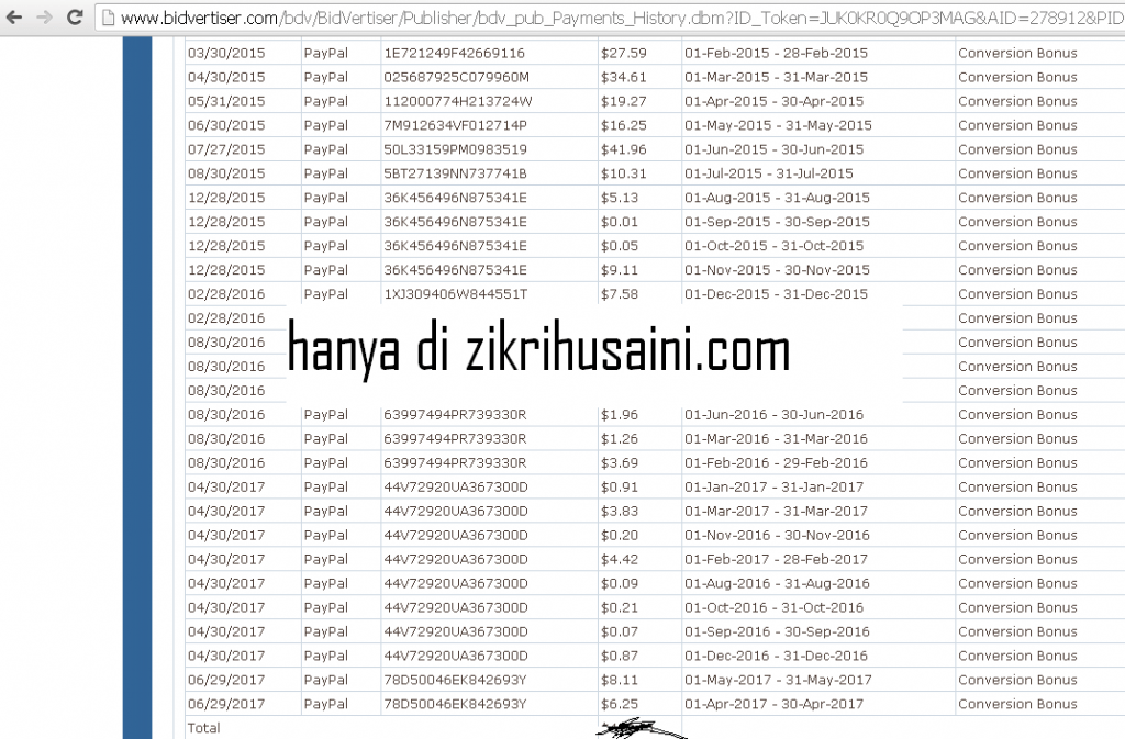 income bidvertiser, pendapatan bidvertiser.com, jumlah earning bidvertiser.com, bukti pendapatan bidvertiser.com