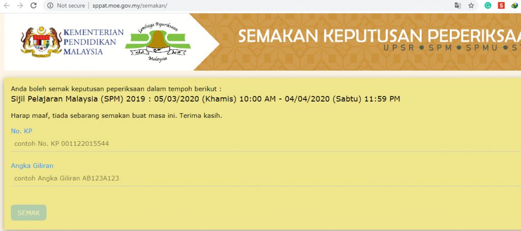semak keputusan spm secara online 2019, 