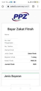 cara bayar zakat fitrah kl 