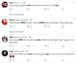 penerima bpn cimb dah dapat 