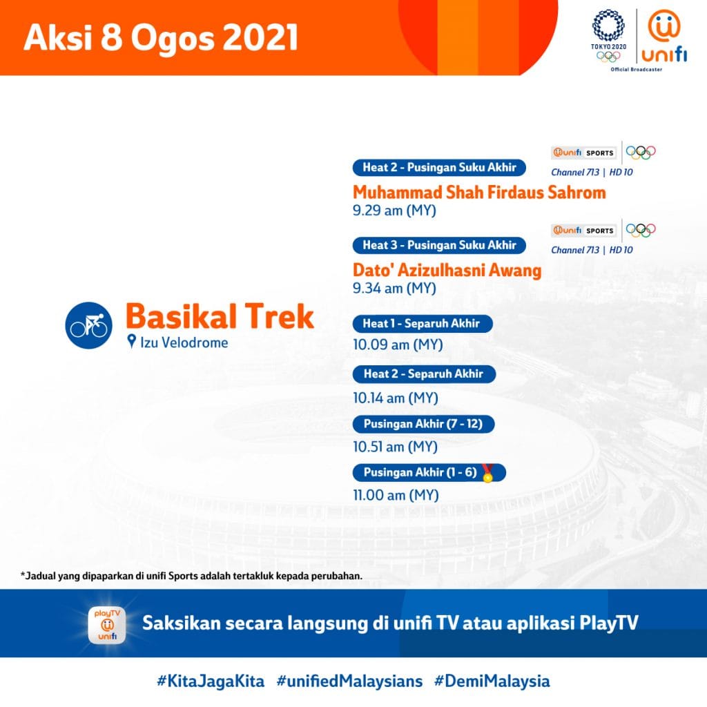 keirin jadual 8.8.2021 