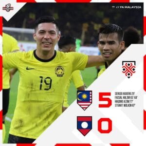 keputusan penuh malaysia 5-0 laos