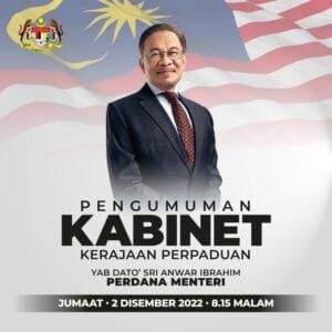 pengumuman kabinet kerajaan perpaduan