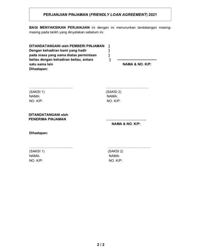 PERJANJIAN PINJAMAN KAWAN